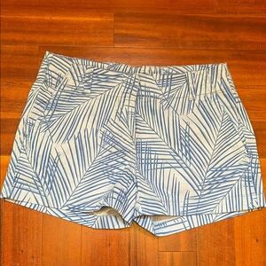 Blue and White Patterned Women's Shorts